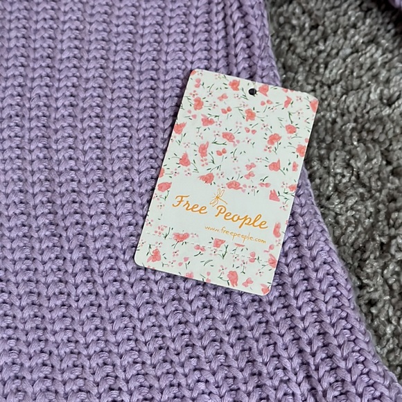 NWT Free People knit purple sweater with flare sleeves - Picture 5 of 6